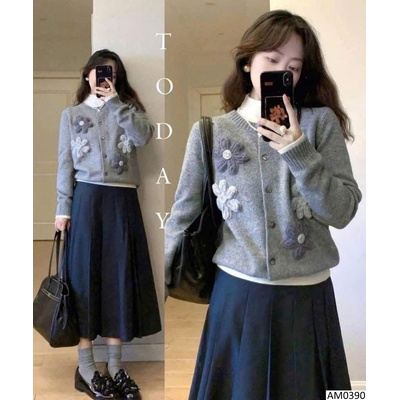 AM0390 ÁO LEN HOA CHO NỮ