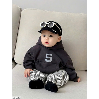 ST6963 SET ÁO HOODIE SỐ 5 MIX QUẦN KẺ