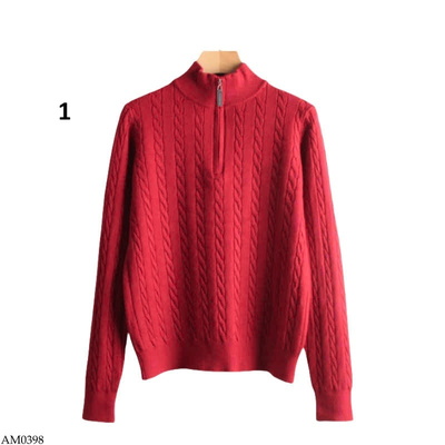AM0398 ÁO LEN KÉO KHÓA CỔ NỮ