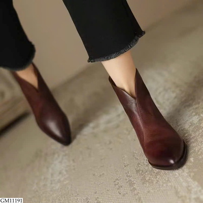 GM11191 BOOT DA CỔ NGẮN MŨI NHỌN