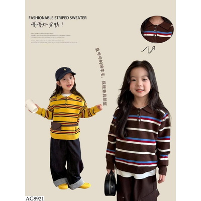 AG8921 ÁO POLO LEN KẺ AMBB BG