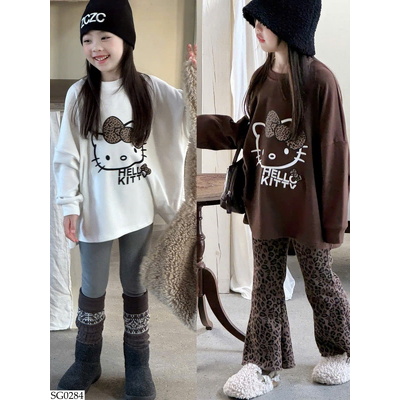 SG0284 ÁO KITTY PHỐI QUẦN DA BEO BG