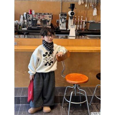 ST6971 SET ÁO NỈ MICKEY MIX QUẦN KẺ HÃNG TAIRU