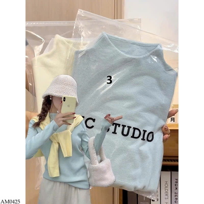 AM0425 ÁO LEN CAO CỔ TRƠN MÀU NỮ