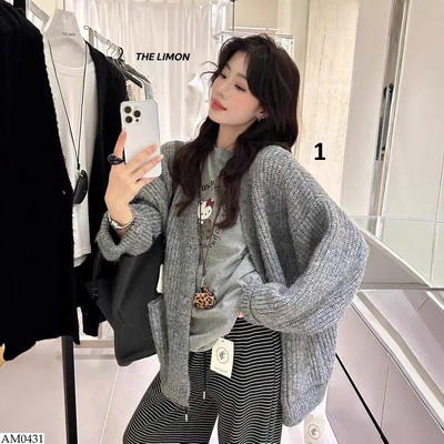 AM0431 ÁO LEN CARDIGAN DÁNG RỘNG THE LIMON