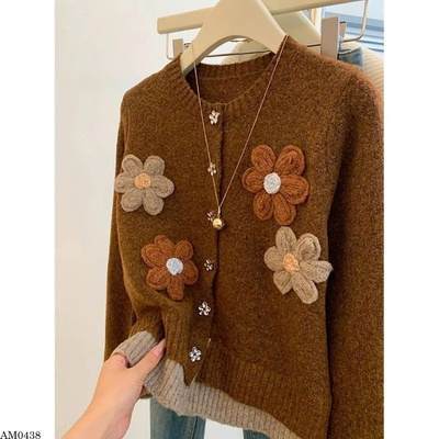 AM0438 ÁO CARDIGAN LEN HOA CHO NỮ