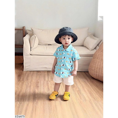 ST6975 SET ÁO SƠ MI CÚN MIX QUẦN SHORT BT