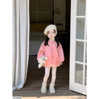 AG8968 ÁO KHOÁC HỒNG CHO BÉ GÁI