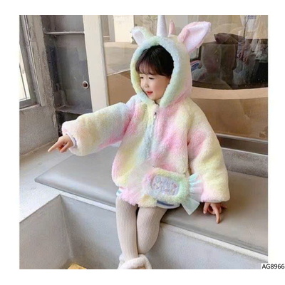 AG8966 ÁO KHOÁC LÔNG MÀU SẮC CẦU VỒNG BG