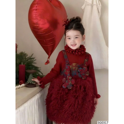 SG0317 SET VÁY TUTU MIX ÁO LEN ĐỎ DIỆN NOEL, TẾT