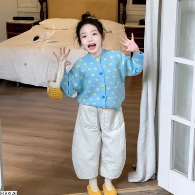 SG0326 SET ÁO LEN CHẤM BI PHỐI QUẦN LÓT NỈ