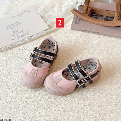 GG8650 GIÀY BÚP BÊ PHỐI HỌA TIẾT 2 QUAI BG