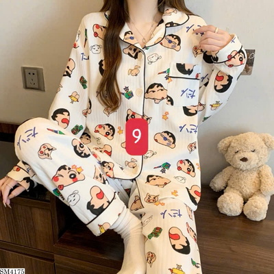 SM4175 BỘ MẶC NHÀ DÀI TAY THU ĐÔNG HOẠT HÌNH