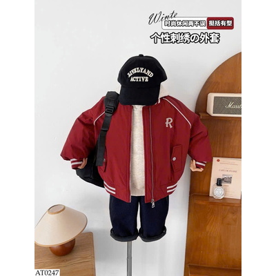 AT0247 ÁO KHOÁC BOMBER ĐỎ BT