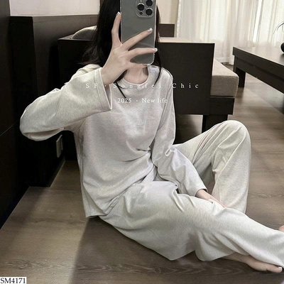SM4171 BỘ MẶC NHÀ KÈM BRA TRƠN MÀU