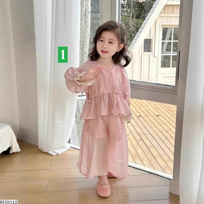 SG0342 SET ÁO KIỂU PHỐI QUẦN ỐNG RỘNG BG PREMIUM