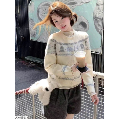AM0511 ÁO LEN CARDIGAN HỌA TIẾT