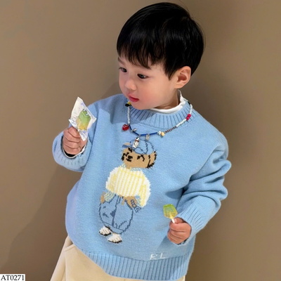 AT0271 ÁO LEN GẤU CỔ TRÒN BT