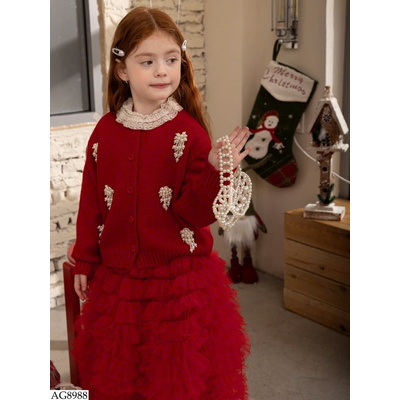 AG8988 ÁO CARDIGAN LEN ĐỎ BG