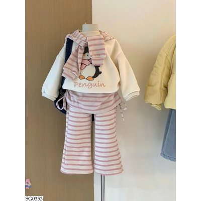SG0353 SET ÁO NỈ CÁNH CỤT MIX QUẦN KẺ