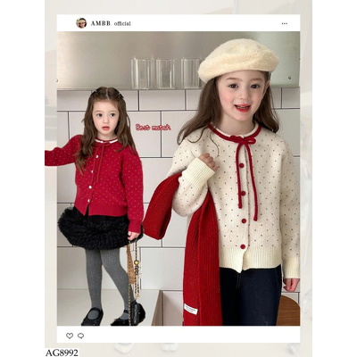 AG8992 ÁO CARDIGAN LEN CHẤM BI AMBB