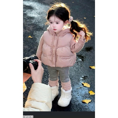 SG0383 SET ÁO LEN QUẦN LEGGING PHỐI ÁO GILE BG