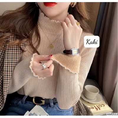 AM0553  ÁO LEN LÓT LÔNG VIỀN BÈO SIÊU MỀM