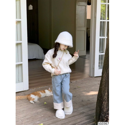 SG0367 SET ÁO LEN MIX QUẦN JEAN CHO BÉ
