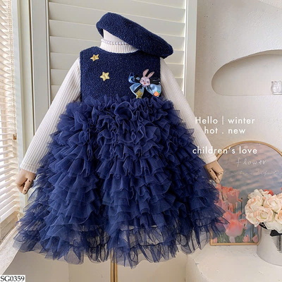 SG0359 SET VÁY CÔNG CHÚA TUTU KÈM MŨ BG