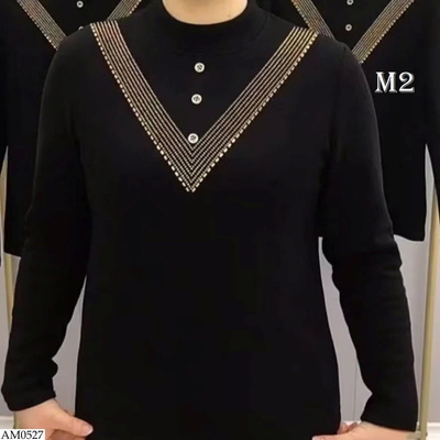 AM0527 ÁO CỔ CAO DÀI TAY TRUNG NIÊN 