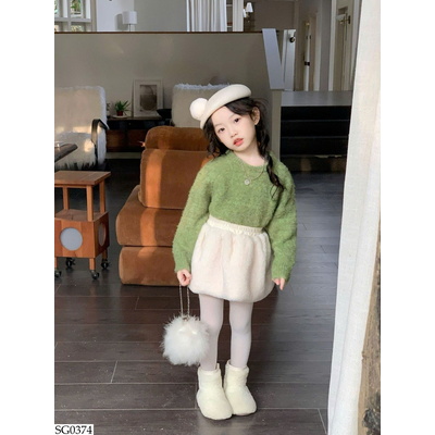 SG0374 SET ÁO LEN MIX CHÂN VÁY BG