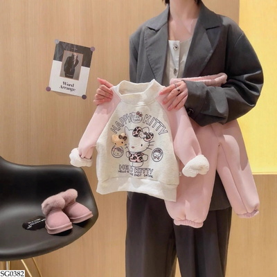 SG0382 BỘ NỈ KITTY LÓT LÔNG BG