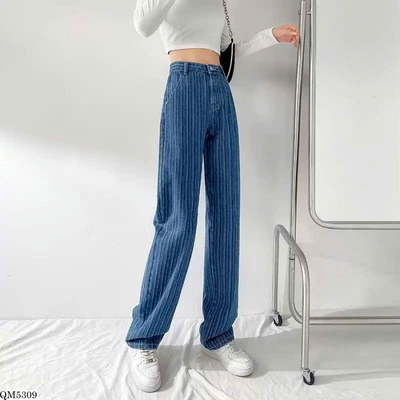QM5309  QUẦN JEAN SUÔNG KẺ SỌC NỮ