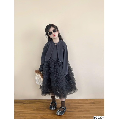 SG0394 SET ÁO CARDIGAN MIX VÁY TẦNG CHO BÉ