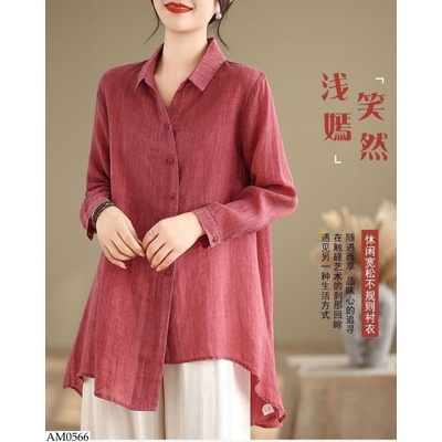 AM0566 ÁO SƠ MI DÀI TAY VẠT LỆCH