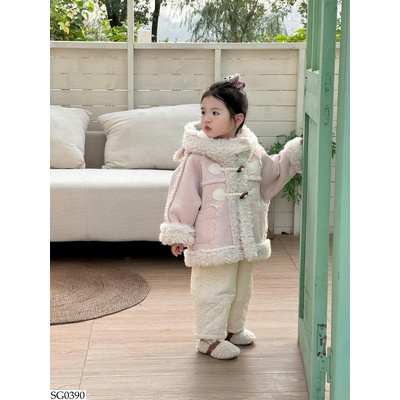 SG0390 SET ÁO KHOÁC DA LỘN MIX QUẦN TRẦN BÔNG