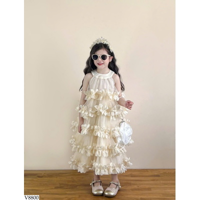 V8800 VÁY CỔ YẾM BÈO TẦNG BG