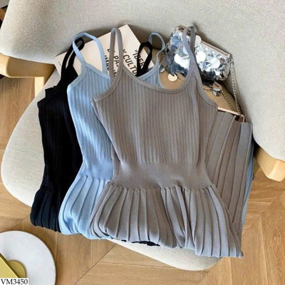 VM3450 VÁY LEN GÂN XẾP LY 2 DÂY