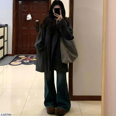 AM0588 ÁO CARDIGAN LEN DÁNG RỘNG CHO NỮ