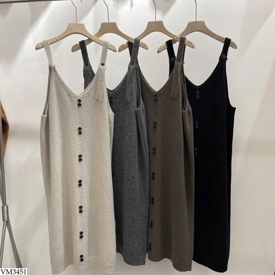 VM3451 VÁY 2 DÂY LEN DÁNG DÀI 