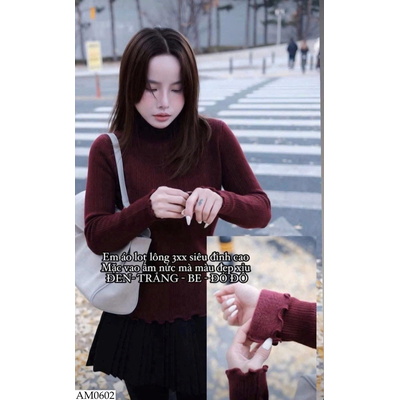 AM0602 ÁO LEN VIỀN BÈO LÓT LÔNG
