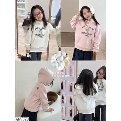 AG9023 ÁO NỈ HODDIE BASIC CHO BÉ AMBB