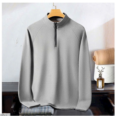 AB2231 ÁO LEN LÔNG CỪU NAM CỔ KÉO KHOÁ