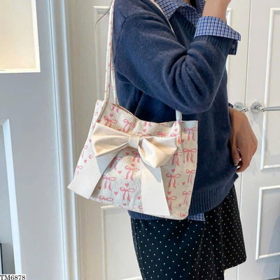 TM6878  TÚI TOTE MIX NƠ BẢN TO NỮ