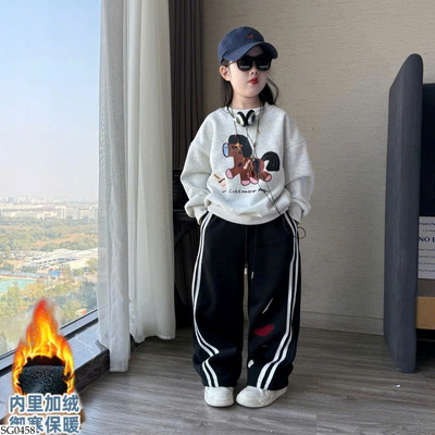 SG0458 SET ÁO NỈ PHỐI QUẦN SUÔNG CHO BG