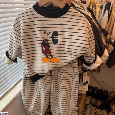 S2610 BỘ NỈ KẺ MICKEY CHO BÉ