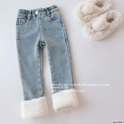 QG4963 QUẦN JEAN PHỐI LÔNG CHO BÉ