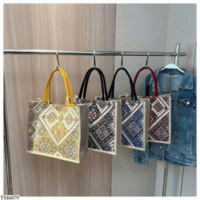 TM6879 TÚI TOTE HỌA TIẾT THỔ CẨM