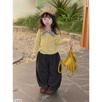 SG0448 SET ÁO CARDIGAN MIX QUẦN HOA NHÍ BG