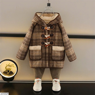 AT0329 ÁO KHOÁC KẺ LÓT LÔNG CHO BÉ TRAI